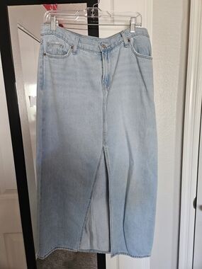 Light Wash Denim  Maxi Skirt